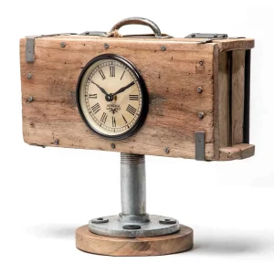 Upcycle hodiny s kovovým podstavcem - Dubu.sk - věrní kvalitě
