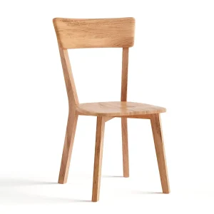 Oblá moderní jídelní židle z masivního dubu